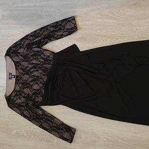 Black lace top dress